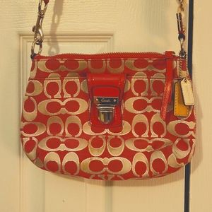 Pink Coach crossbody purse